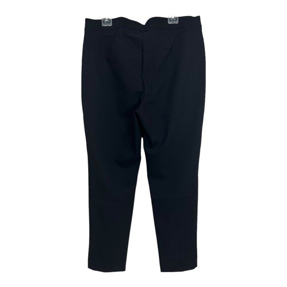 Chicos Ponte Slim Leg Pull On Pants Women 3T Us 16Tall Black Slit Front-Stretch - Picture 8 of 14